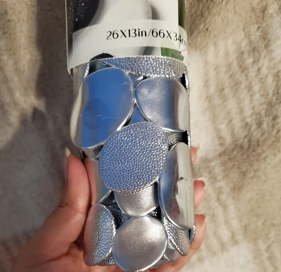 5 for $20 | NWT Aura Rounded Metallic Silver Non-Slip Bath Mat - Picture 4 of 7